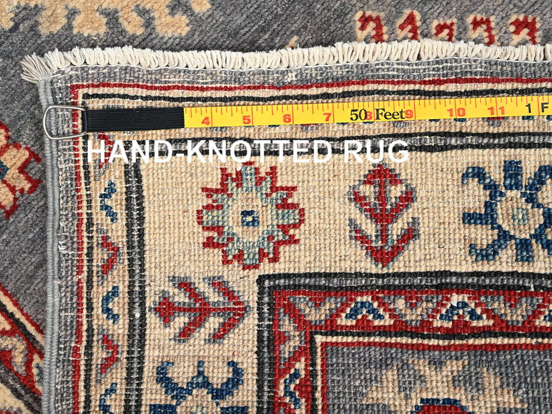 2'9" x 18'7" New Hand Knotted Grey Wool Runner Oriental Rug - MOA1022039