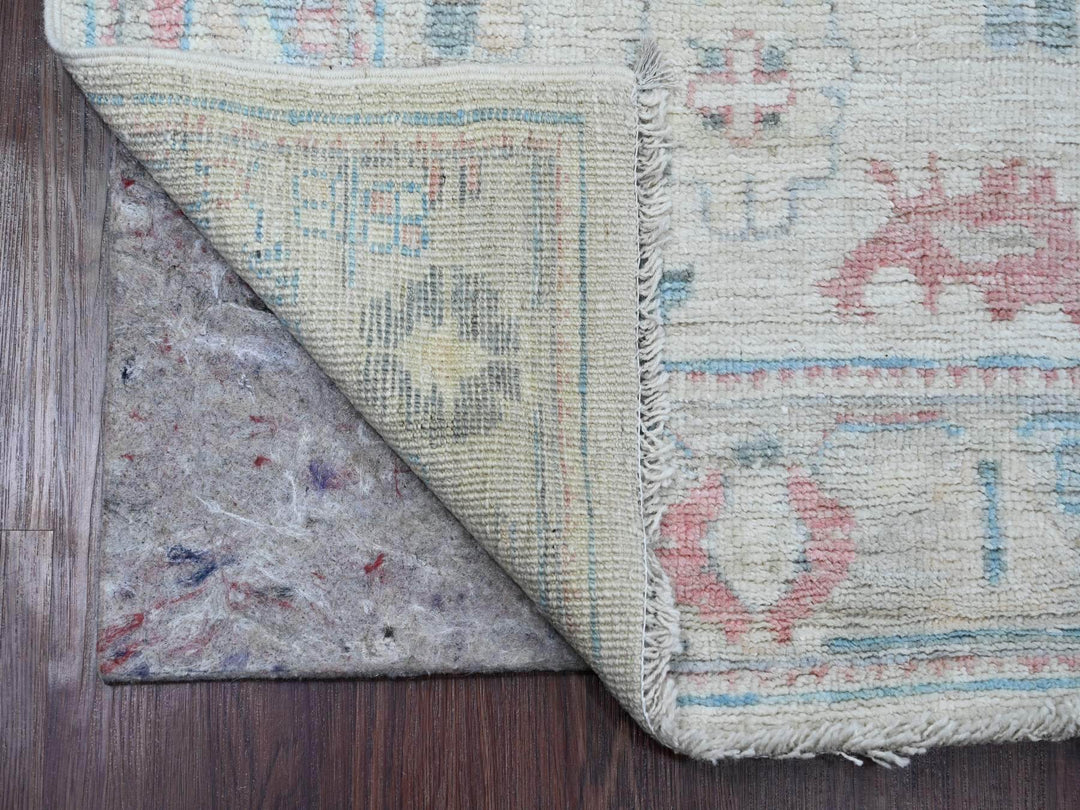 2'11" x 11'8" New Hand Knotted Ivory Wool Runner Oriental Rug - MOA10220406
