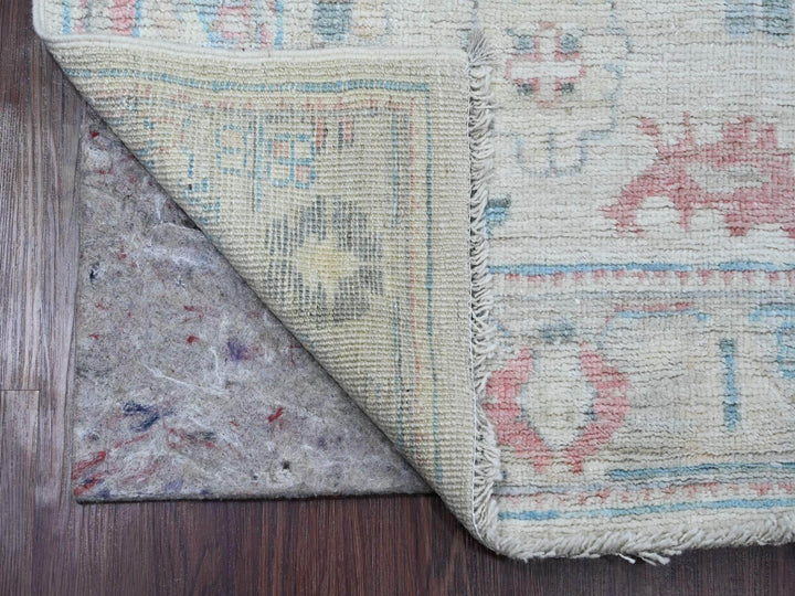 2'11" x 11'8" New Hand Knotted Ivory Wool Runner Oriental Rug - MOA10220406