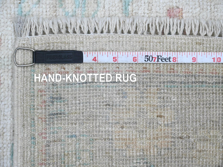 2'11" x 11'8" New Hand Knotted Ivory Wool Runner Oriental Rug - MOA10220406