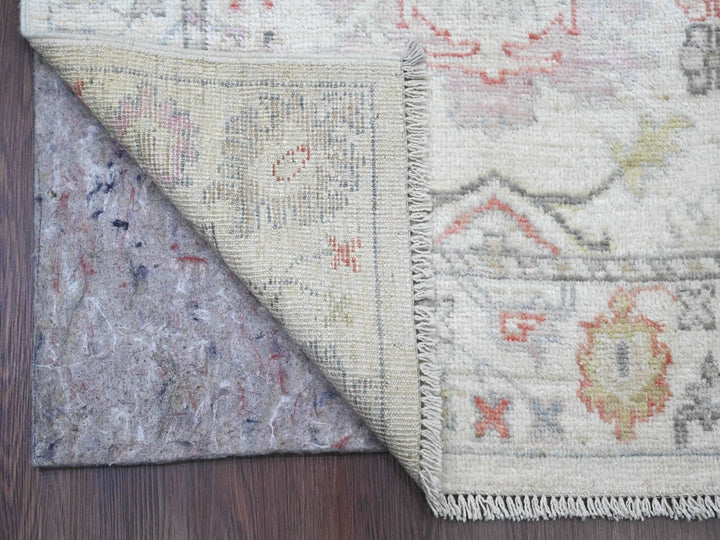 3'1" x 22'4" New Hand Knotted Ivory Wool Runner Oriental Rug - MOA10220408