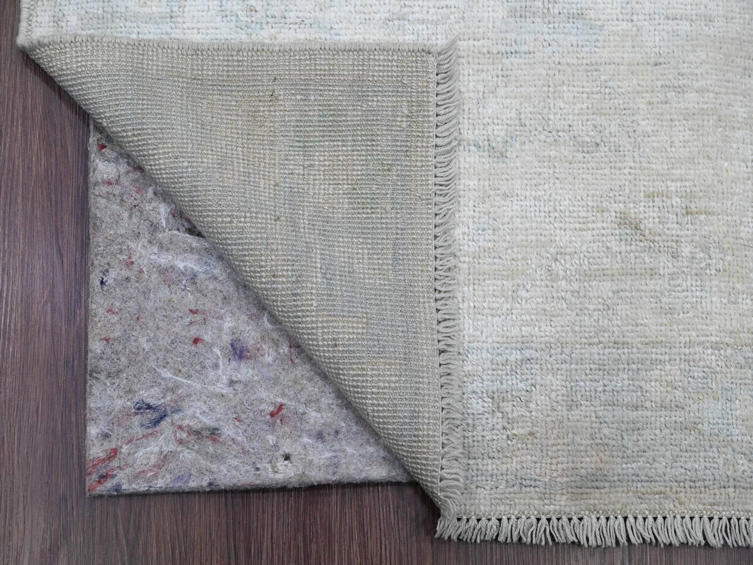 3'0" x 17'2" New Hand Knotted Ivory Wool Runner Oriental Rug - MOA10220409