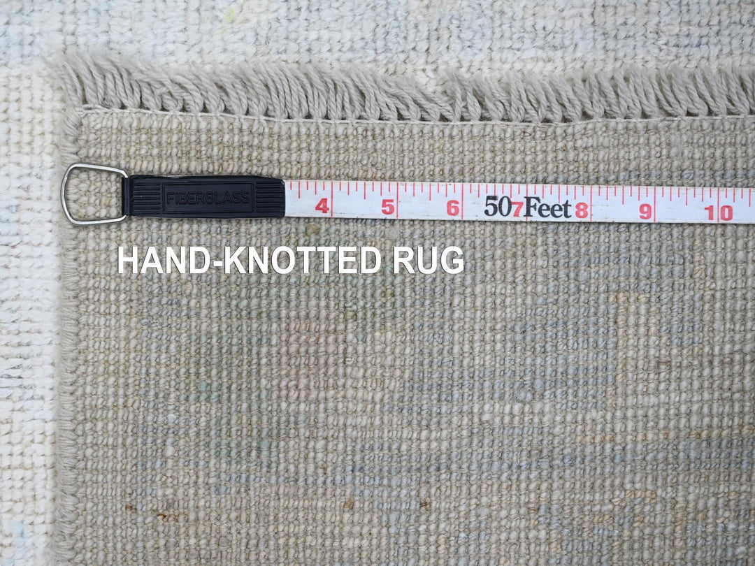 3'0" x 17'2" New Hand Knotted Ivory Wool Runner Oriental Rug - MOA10220409
