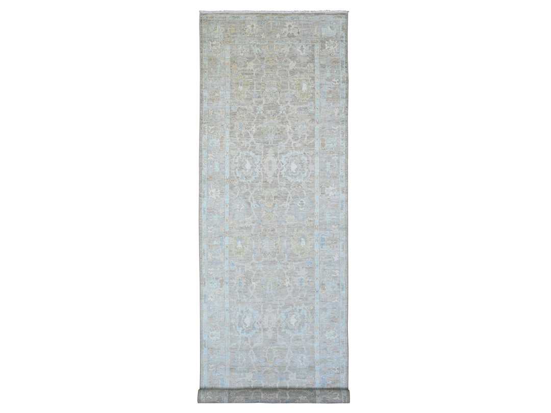 4'11" x 19'9" New Hand Knotted Brown Wool Runner Oriental Rug - MOA10220410