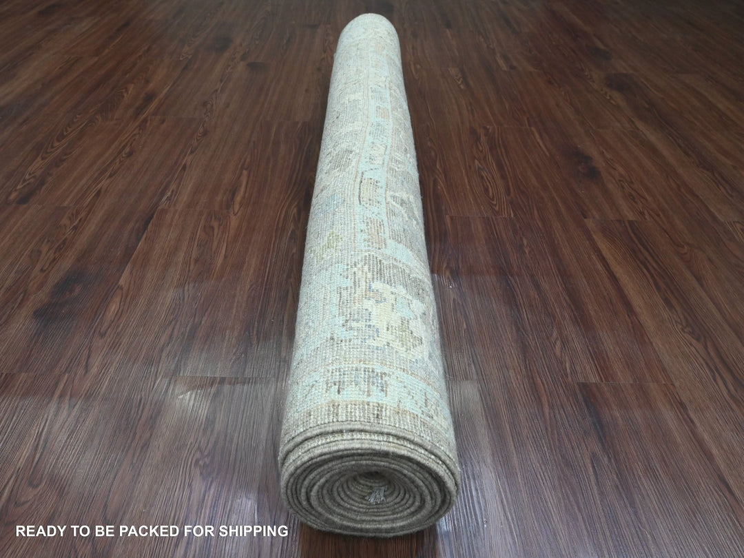 4'11" x 19'9" New Hand Knotted Brown Wool Runner Oriental Rug - MOA10220410