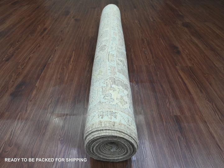 4'11" x 19'9" New Hand Knotted Brown Wool Runner Oriental Rug - MOA10220410