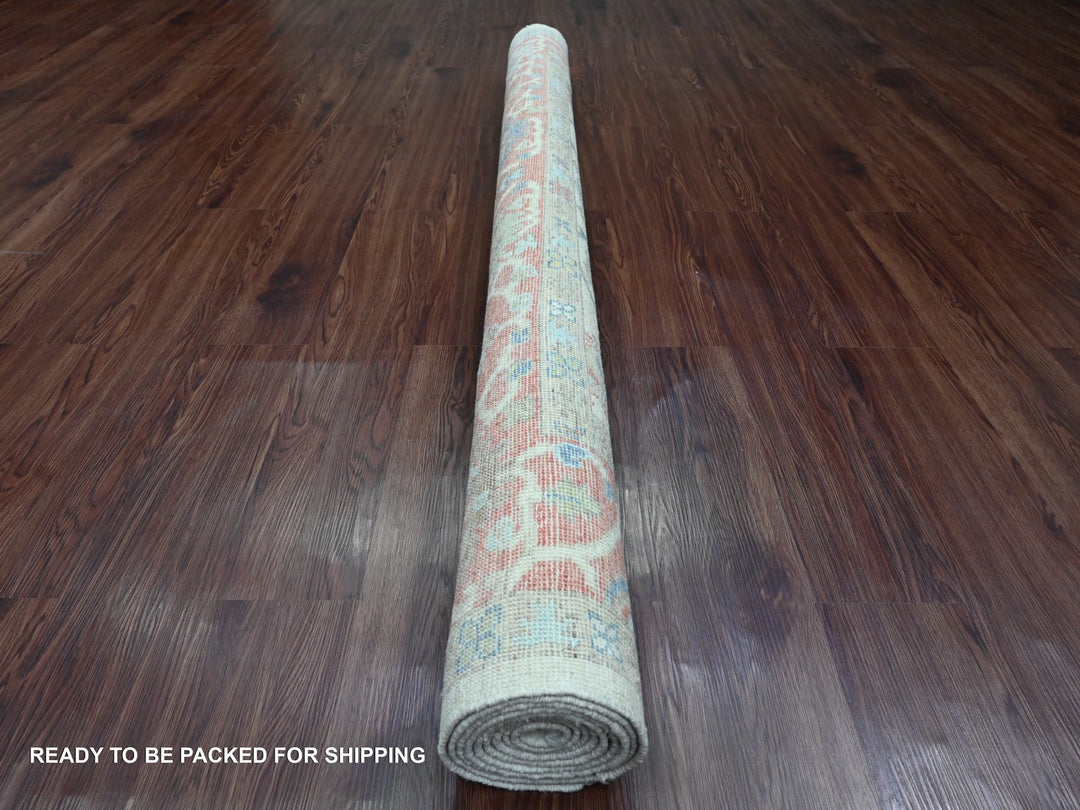6'1" x 8'9" New Hand Knotted Ivory Wool Rectangle Oriental Rug - MOA10220412