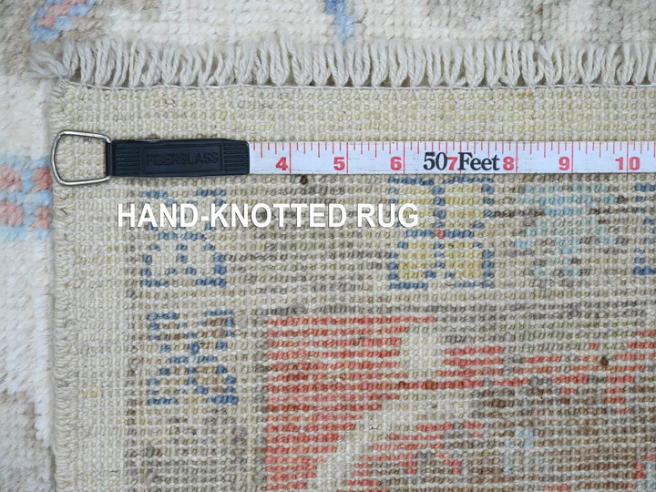 6'1" x 8'9" New Hand Knotted Ivory Wool Rectangle Oriental Rug - MOA10220412