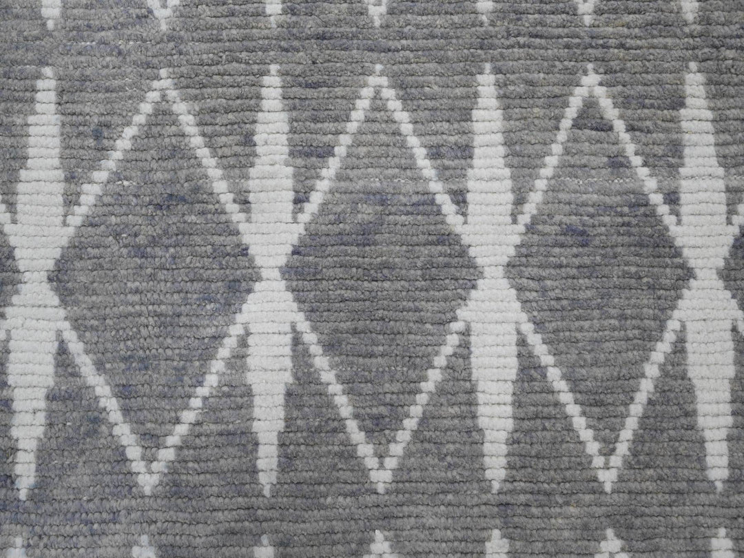 9'1" x 12'4" New Hand Knotted Grey Wool Rectangle Oriental Rug - MOA10220419