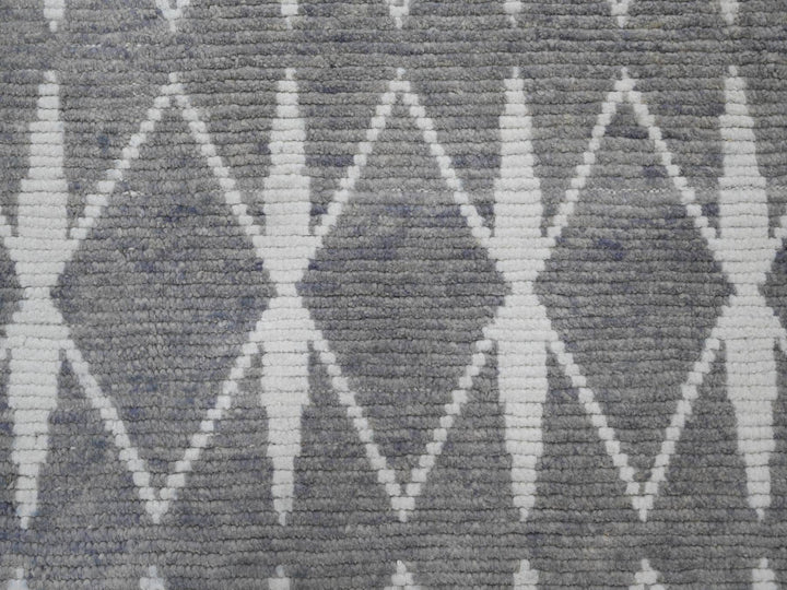 9'1" x 12'4" New Hand Knotted Grey Wool Rectangle Oriental Rug - MOA10220419