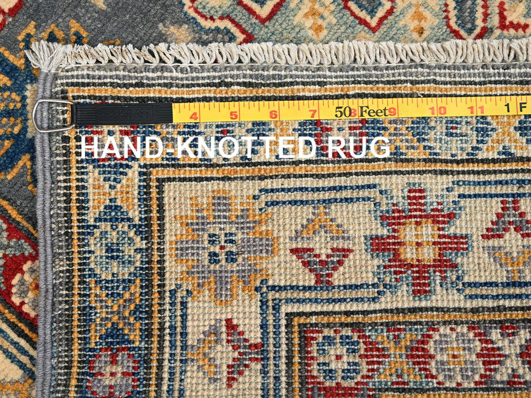 2'7" x 12'6" New Hand Knotted Grey Wool Runner Oriental Rug - MOA1022041