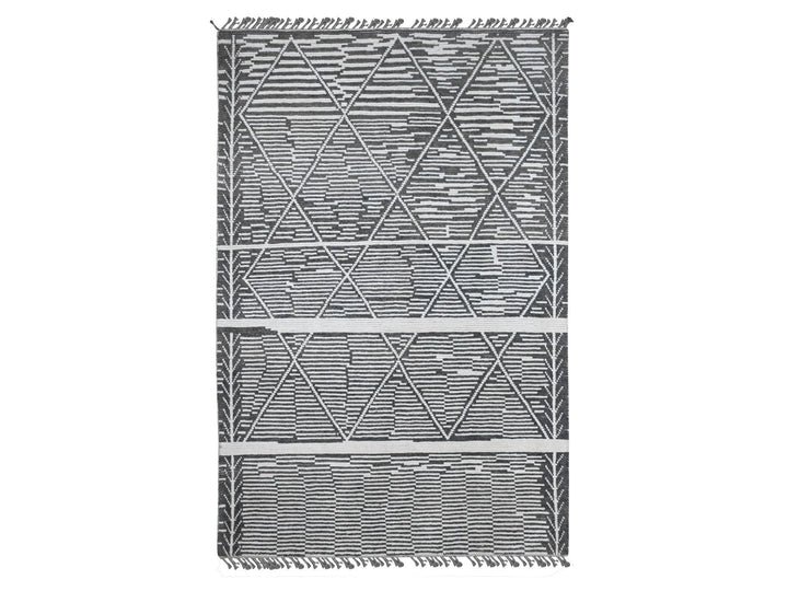 6'1" x 9'4" New Hand Knotted Grey Wool Rectangle Oriental Rug - MOA10220422