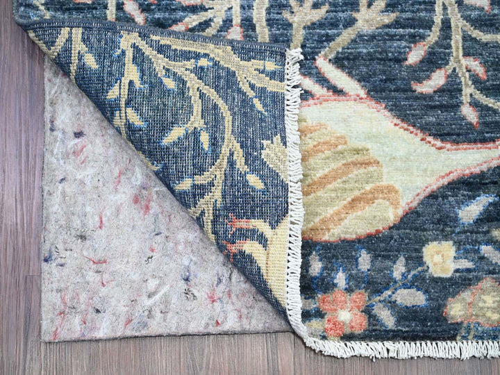 2'8" x 15'11" New Hand Knotted Blue Wool Runner Oriental Rug - MOA10220425