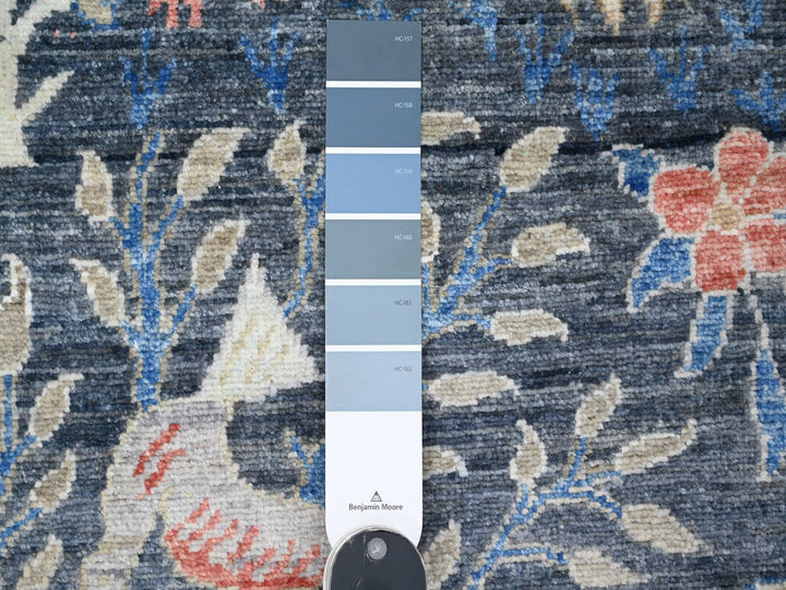 2'8" x 15'11" New Hand Knotted Blue Wool Runner Oriental Rug - MOA10220425