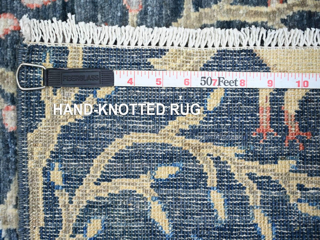 2'8" x 15'11" New Hand Knotted Blue Wool Runner Oriental Rug - MOA10220425