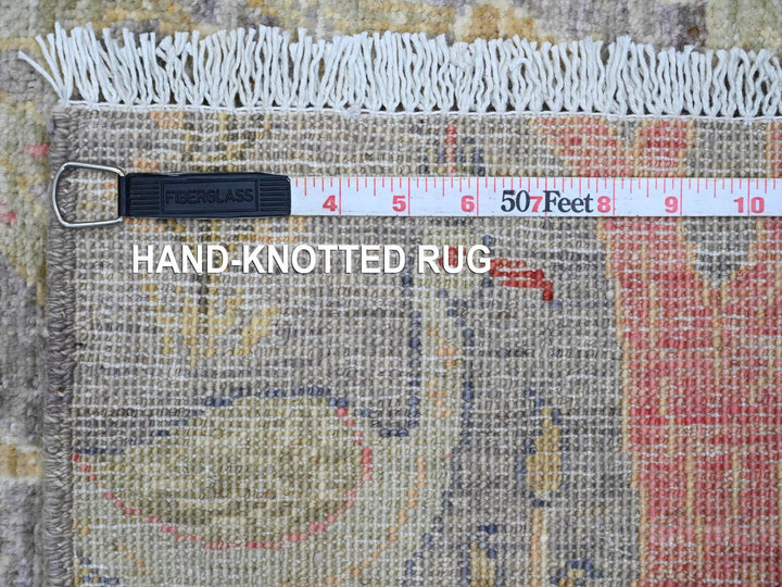 2'7" x 9'9" New Hand Knotted Grey Wool Runner Oriental Rug - MOA10220426