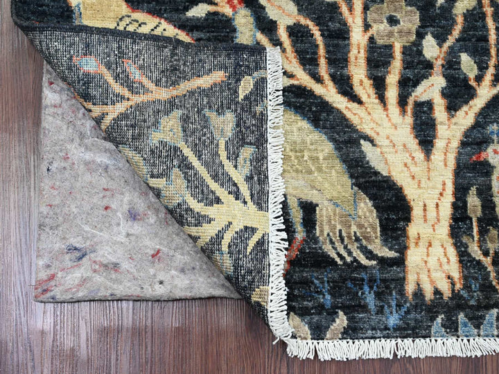 2'7" x 9'8" New Hand Knotted Blue Wool Runner Oriental Rug - MOA10220427