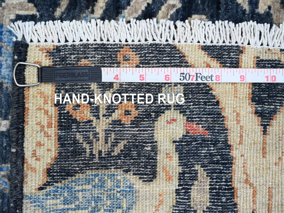 2'7" x 9'8" New Hand Knotted Blue Wool Runner Oriental Rug - MOA10220427