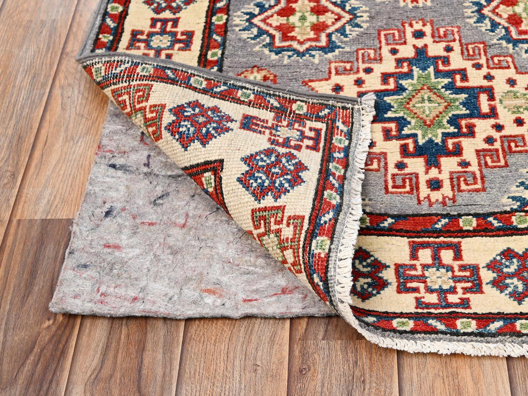 2'5" x 15'3" New Hand Knotted Grey Wool Runner Oriental Rug - MOA1022042