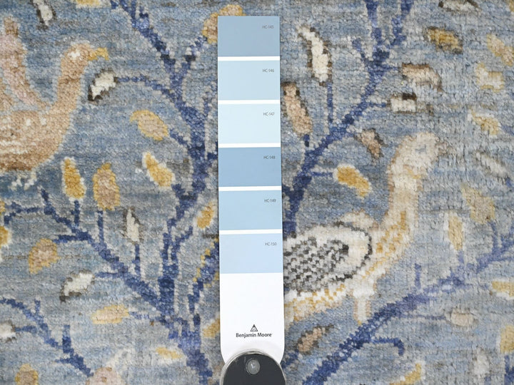 1'11" x 6'4" New Hand Knotted Blue Wool Runner Oriental Rug - MOA10220432