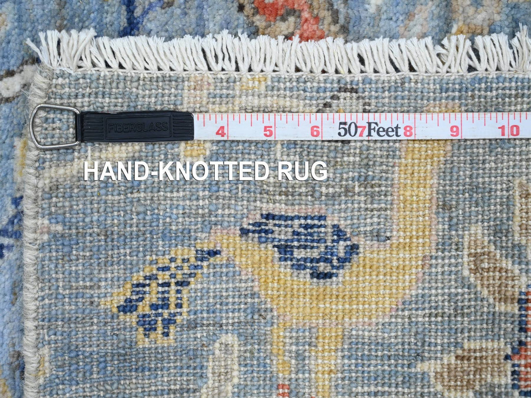 1'11" x 6'4" New Hand Knotted Blue Wool Runner Oriental Rug - MOA10220432