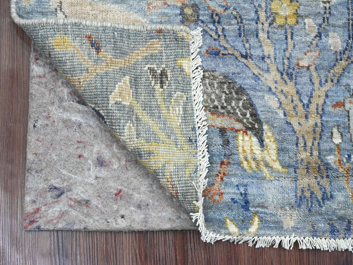 2'2" x 6'3" New Hand Knotted Blue Wool Runner Oriental Rug - MOA10220434