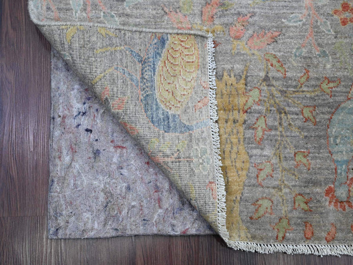 2'7" x 22'0" New Hand Knotted Grey Wool Runner Oriental Rug - MOA10220435