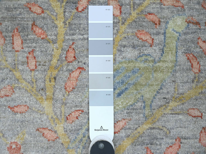 2'7" x 22'0" New Hand Knotted Grey Wool Runner Oriental Rug - MOA10220435