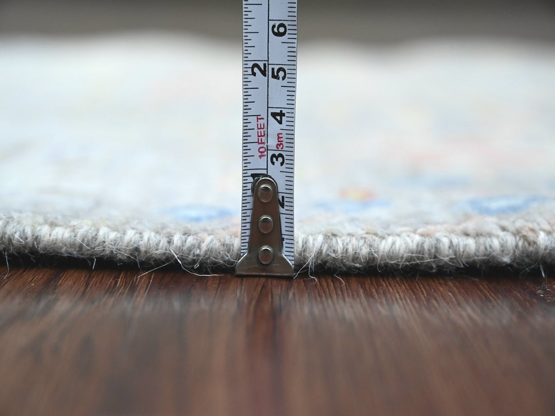 2'7" x 22'0" New Hand Knotted Grey Wool Runner Oriental Rug - MOA10220435