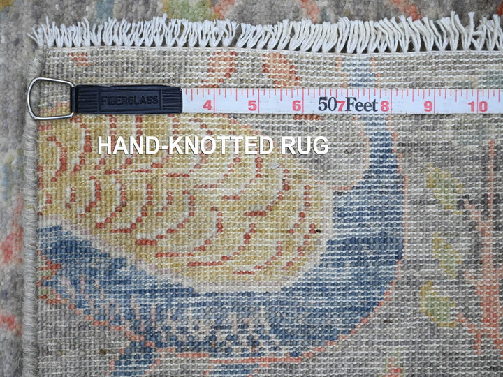2'7" x 22'0" New Hand Knotted Grey Wool Runner Oriental Rug - MOA10220435