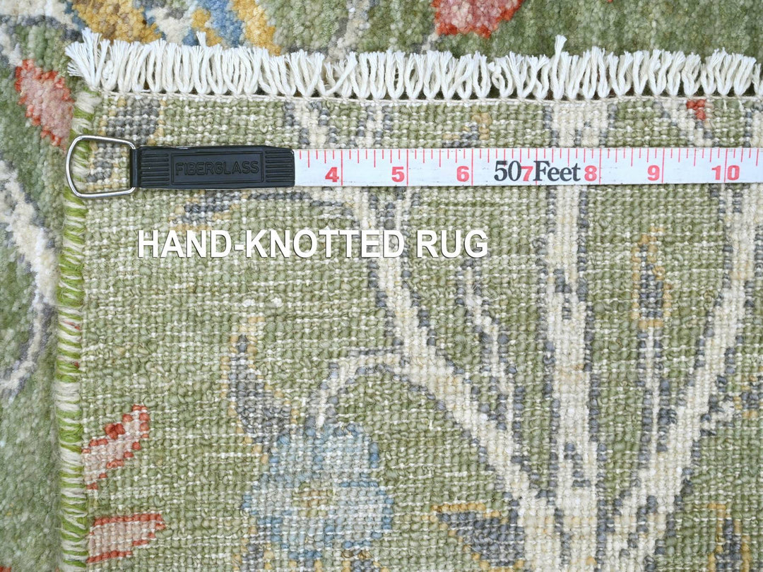 5'2" x 7'1" New Hand Knotted Green Wool Rectangle Oriental Rug - MOA10220438