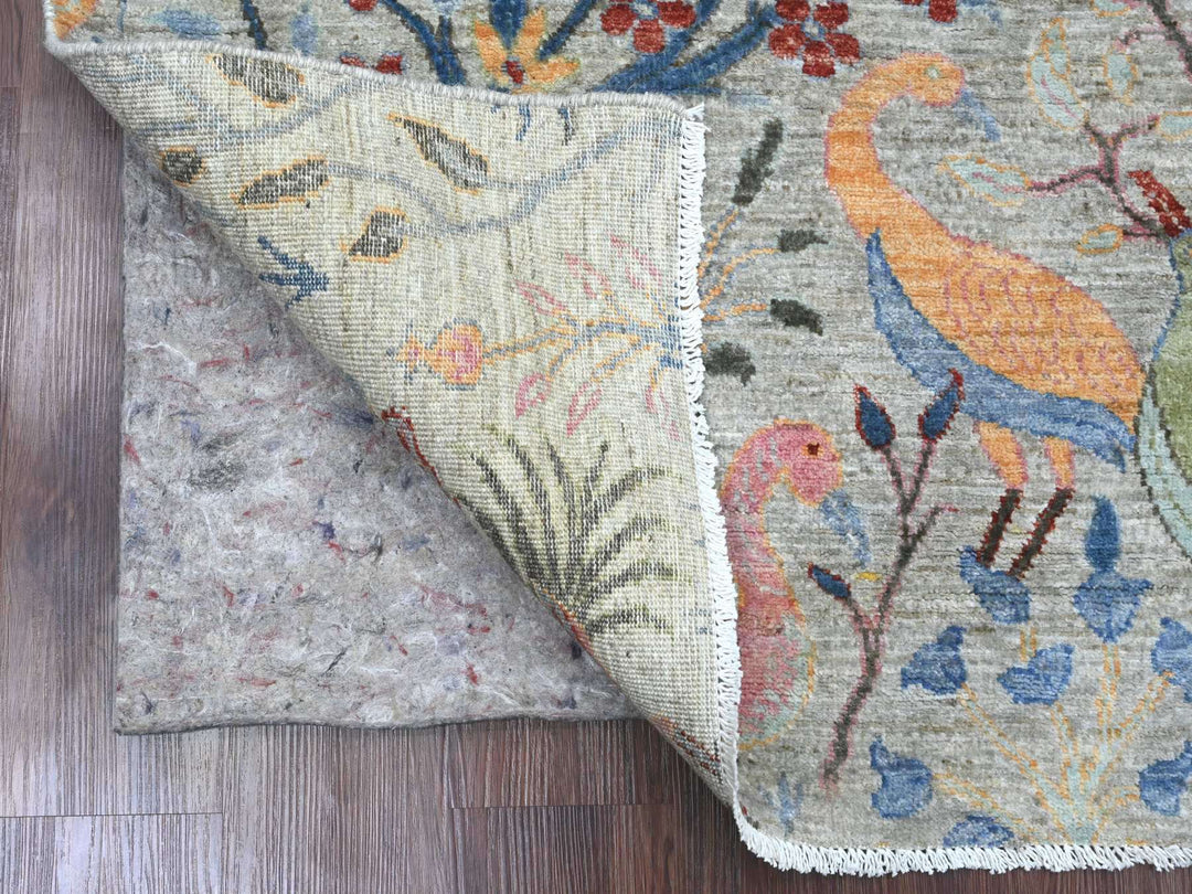 5'2" x 7'4" New Hand Knotted Grey Wool Rectangle Oriental Rug - MOA10220439