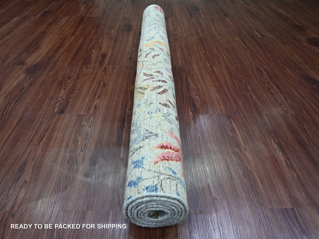 5'2" x 7'4" New Hand Knotted Grey Wool Rectangle Oriental Rug - MOA10220439