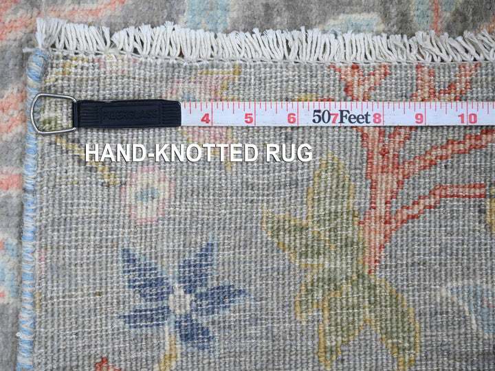 5'1" x 11'11" New Hand Knotted Grey Wool Runner Oriental Rug - MOA10220441