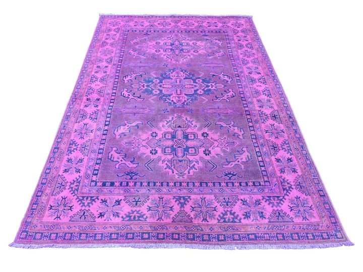 5'7" x 7'9" New Hand Knotted Overdyed Wool Rectangle Oriental Rug - MOA10220447
