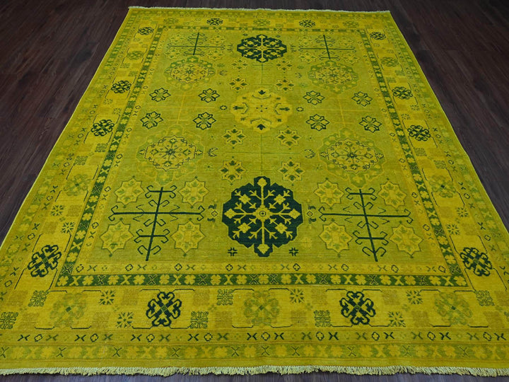 8'1" x 9'5" New Hand Knotted Overdyed Wool Rectangle Oriental Rug - MOA10220448