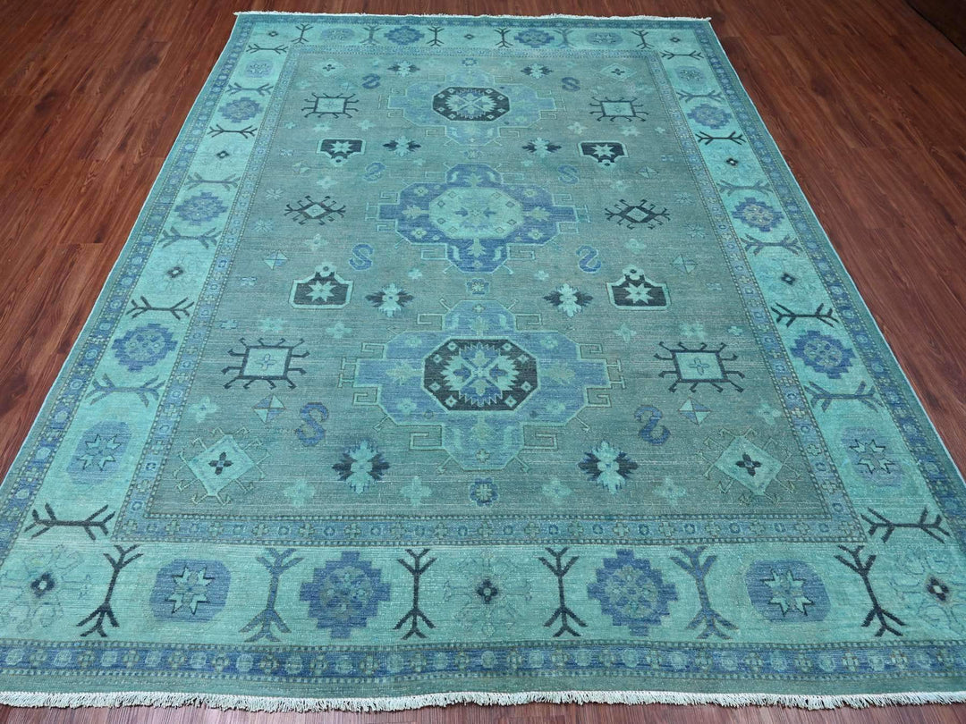 7'9" x 9'6" New Hand Knotted Overdyed Wool Rectangle Oriental Rug - MOA10220449