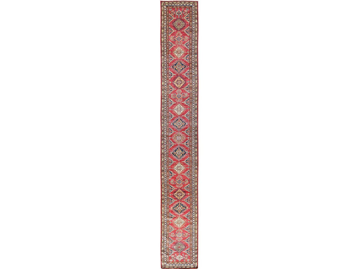 2'7" x 20'10" New Hand Knotted Red Wool Runner Oriental Rug - MOA1022044