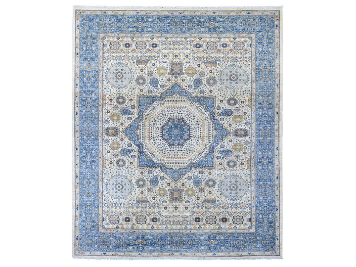8'1" x 9'8" New Hand Knotted Ivory Wool Rectangle Oriental Rug - MOA10220453