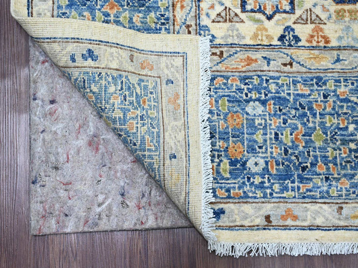 8'1" x 9'8" New Hand Knotted Ivory Wool Rectangle Oriental Rug - MOA10220453