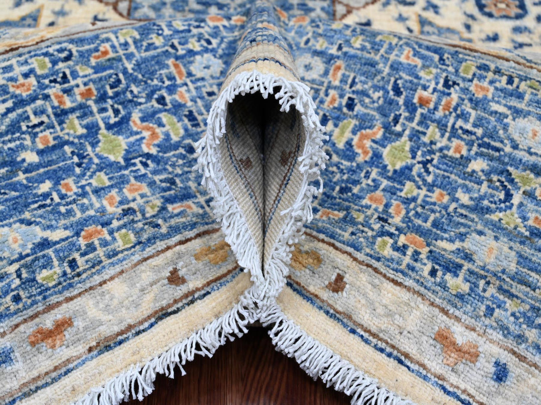 8'1" x 9'8" New Hand Knotted Ivory Wool Rectangle Oriental Rug - MOA10220453