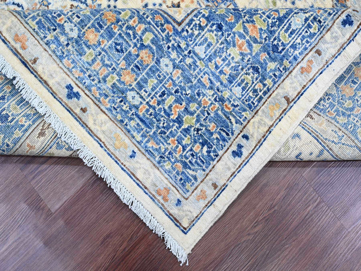 8'1" x 9'8" New Hand Knotted Ivory Wool Rectangle Oriental Rug - MOA10220453