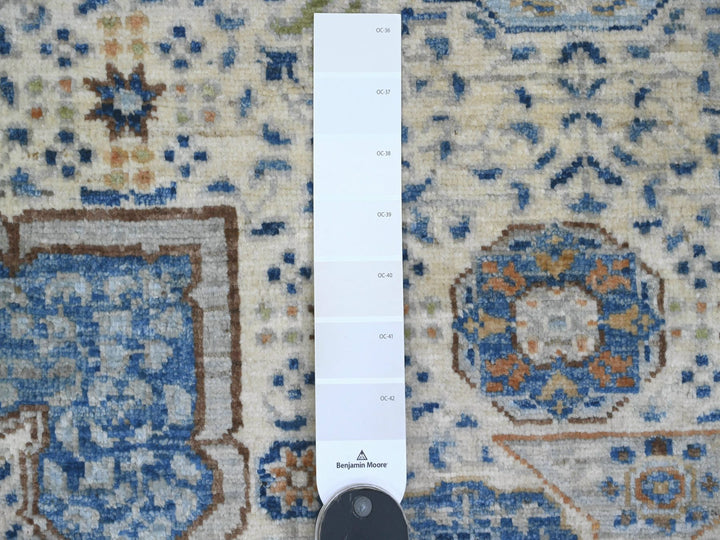 8'1" x 9'8" New Hand Knotted Ivory Wool Rectangle Oriental Rug - MOA10220453