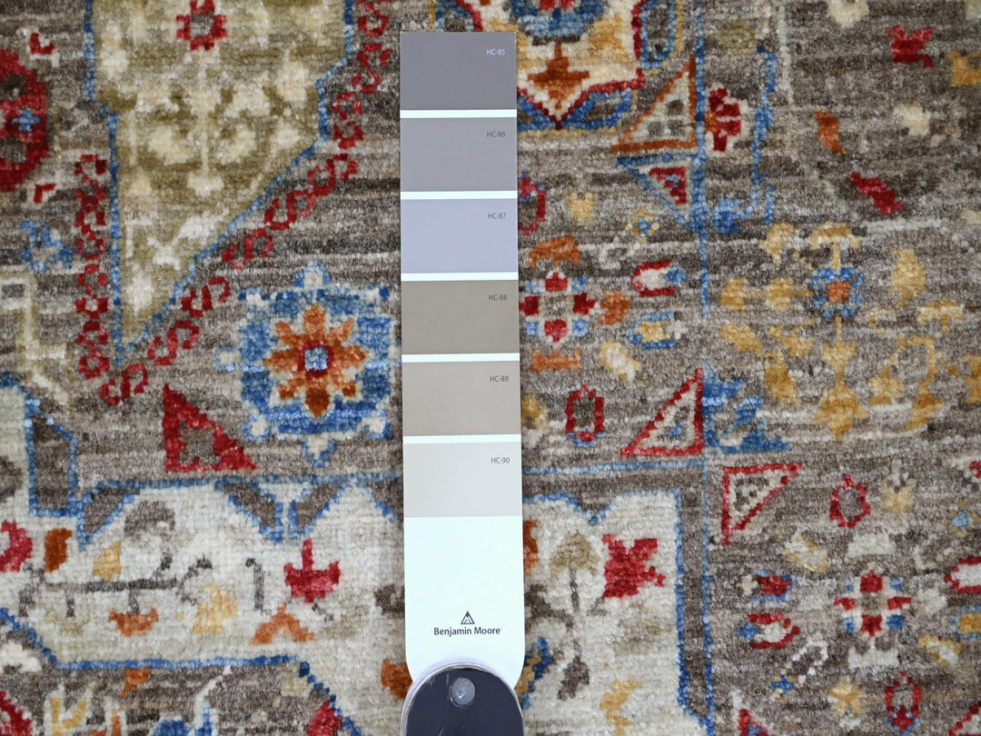 7'10" x 9'6" New Hand Knotted Brown Wool Rectangle Oriental Rug - MOA10220454