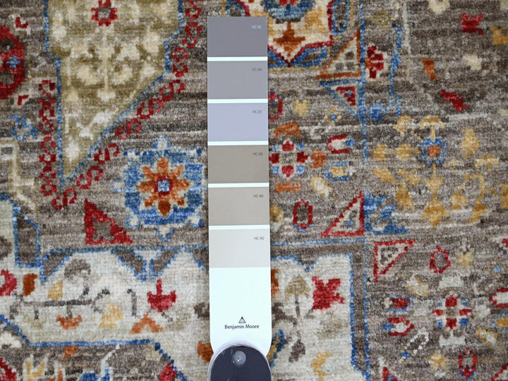 7'10" x 9'6" New Hand Knotted Brown Wool Rectangle Oriental Rug - MOA10220454