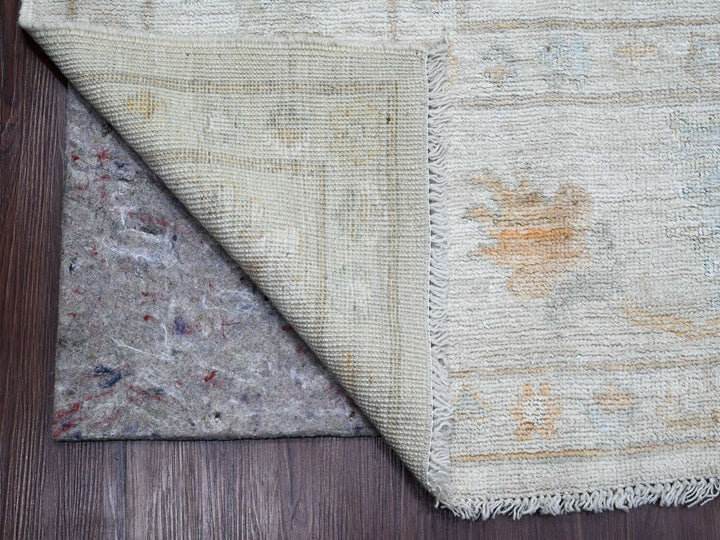 9'3" x 12'0" New Hand Knotted Ivory Wool Rectangle Oriental Rug - MOA10220459