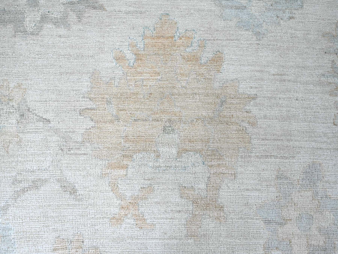 9'3" x 12'0" New Hand Knotted Ivory Wool Rectangle Oriental Rug - MOA10220459