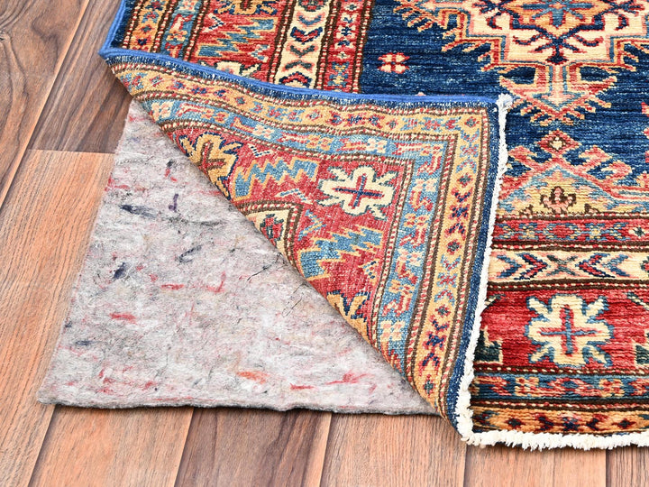 2'7" x 26'2" New Hand Knotted Blue Wool Runner Oriental Rug - MOA1022045