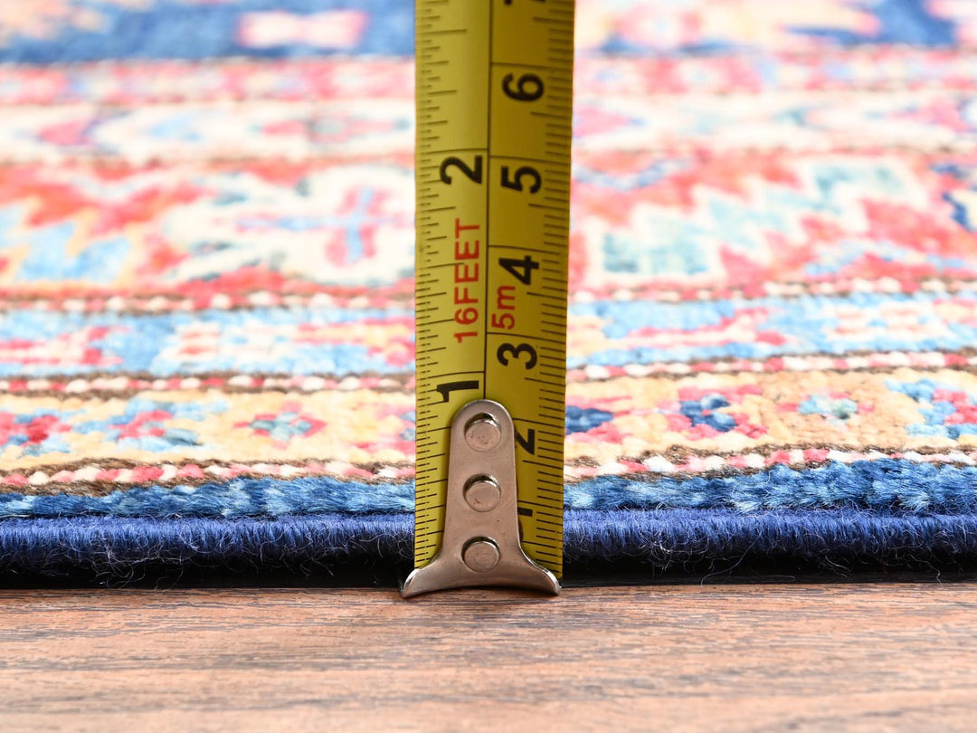 2'7" x 26'2" New Hand Knotted Blue Wool Runner Oriental Rug - MOA1022045