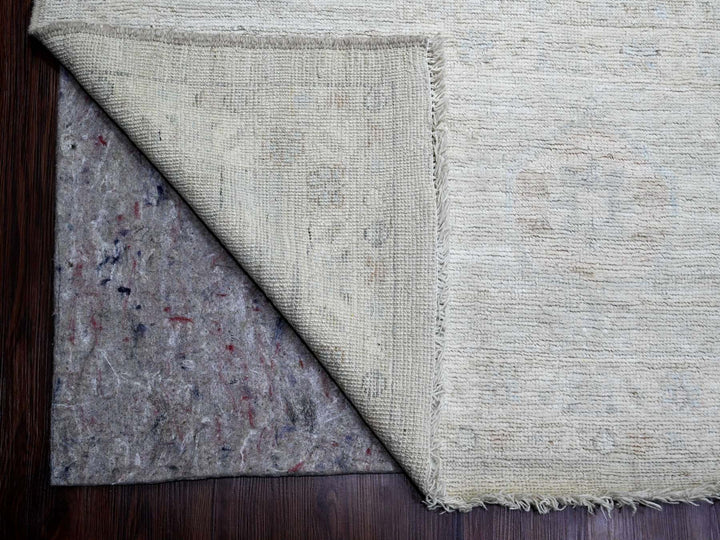 11'11" x 14'8" New Hand Knotted Ivory Wool Rectangle Oriental Rug - MOA10220461